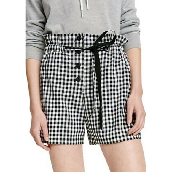 Rag & Bone Camille Gingham Shorts Size 4 Black And - Picture 1 of 7